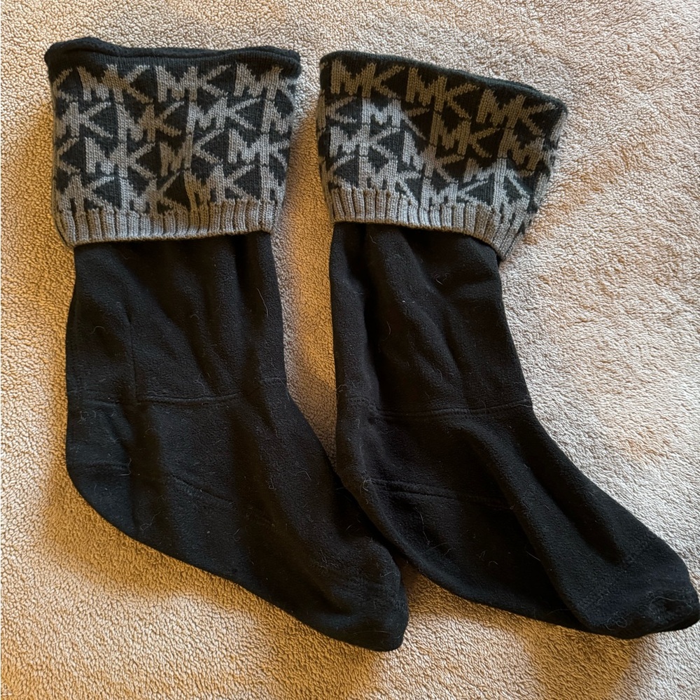 Michael kors cuff boot socks leg warmers black